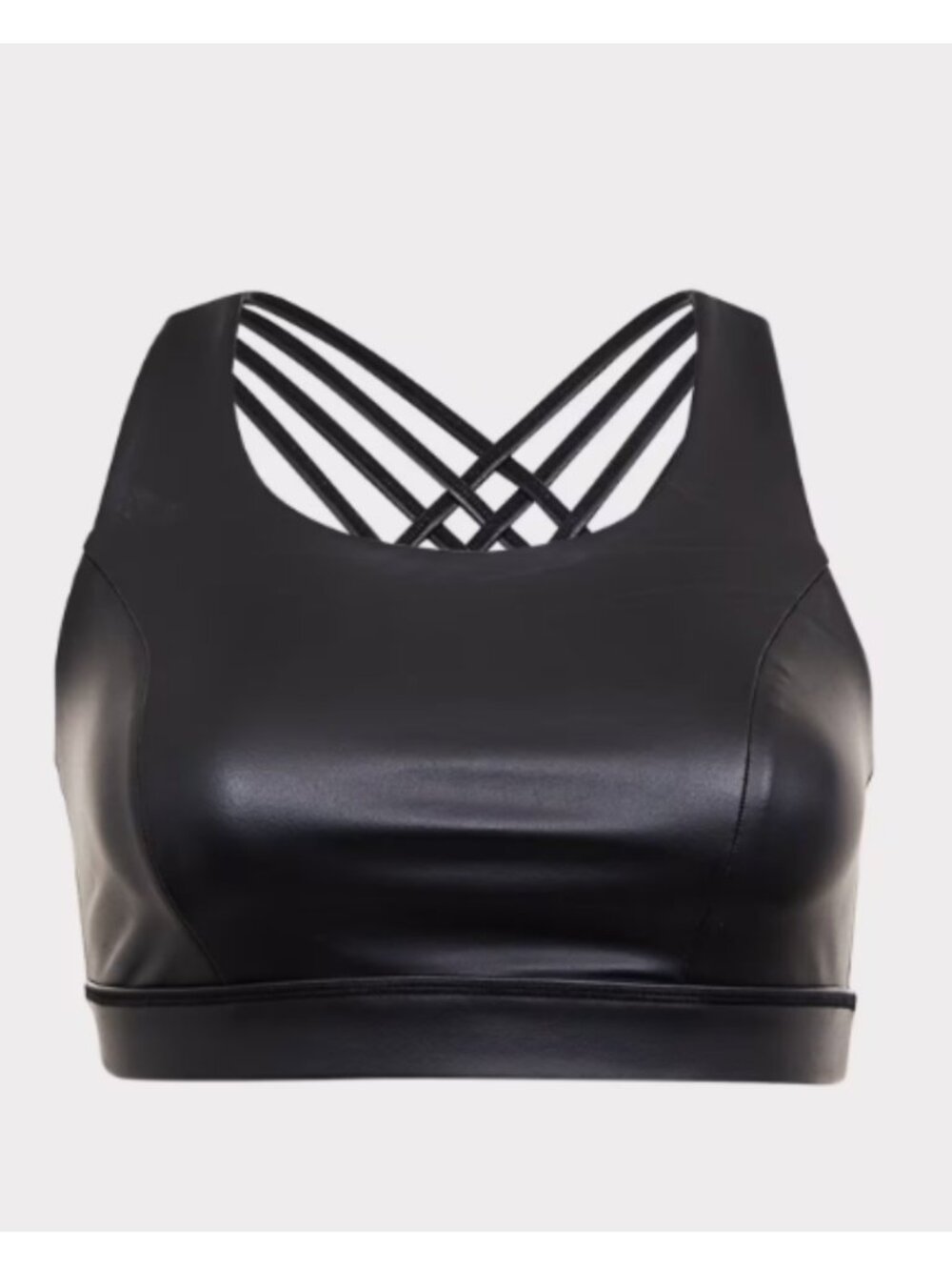 Torrid 1 Black Coated Wireless Strappy Back Active Sports Bra 1X 14 16